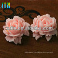 pink resin flower with leaves resin beads